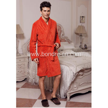 Men's Warm Soft Fleece Bathrobe For Home